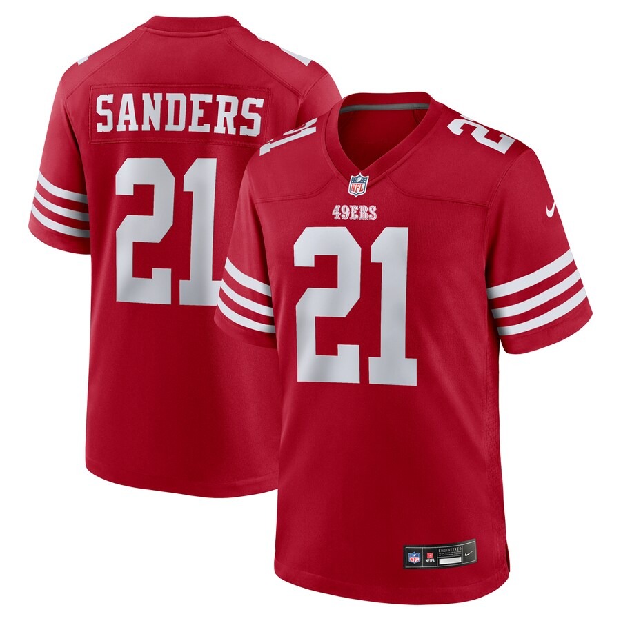 Men's San Francisco 49ers Deion Sanders Nike  Scarlet Team Retired Player Game Jersey - ujerseystore