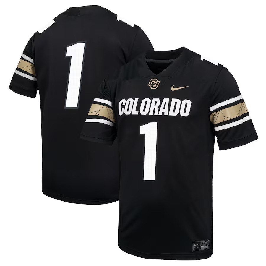 Men's Nike #1 Black Colorado Buffaloes Throwback Game Jersey - ujerseystore