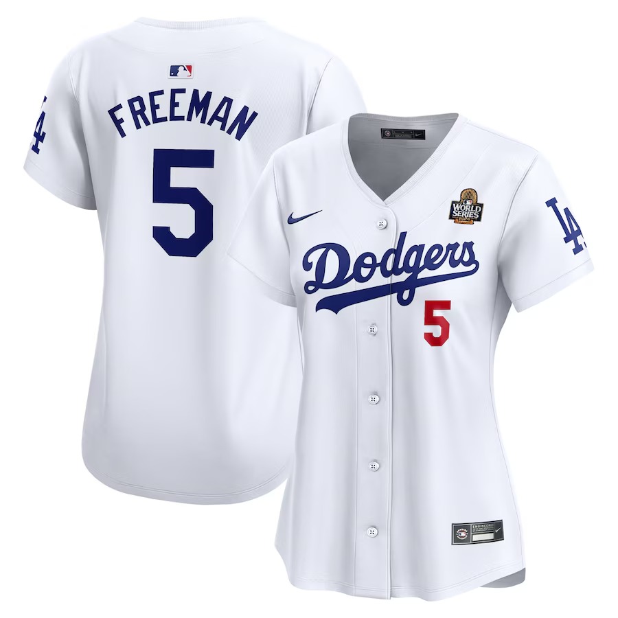 Women's Los Angeles Dodgers Freddie Freeman Nike White 2024 World Series Limited Player Jersey - ujerseystore