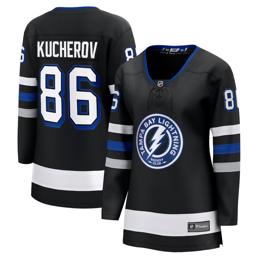 Women's Tampa Bay Lightning Nikita Kucherov Fanatics Black Alternate Premier Breakaway Player Jersey - ujerseystore