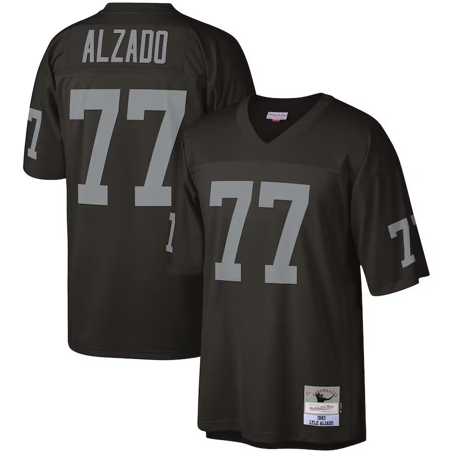 Men's Las Vegas Raiders Lyle Alzado Mitchell & Ness Black Legacy Replica Jersey - ujerseystore