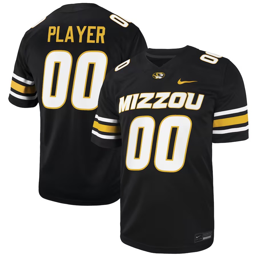 Missouri Tigers Nike Pick-A-Player NIL Football Game Jersey - Black - ujerseystore