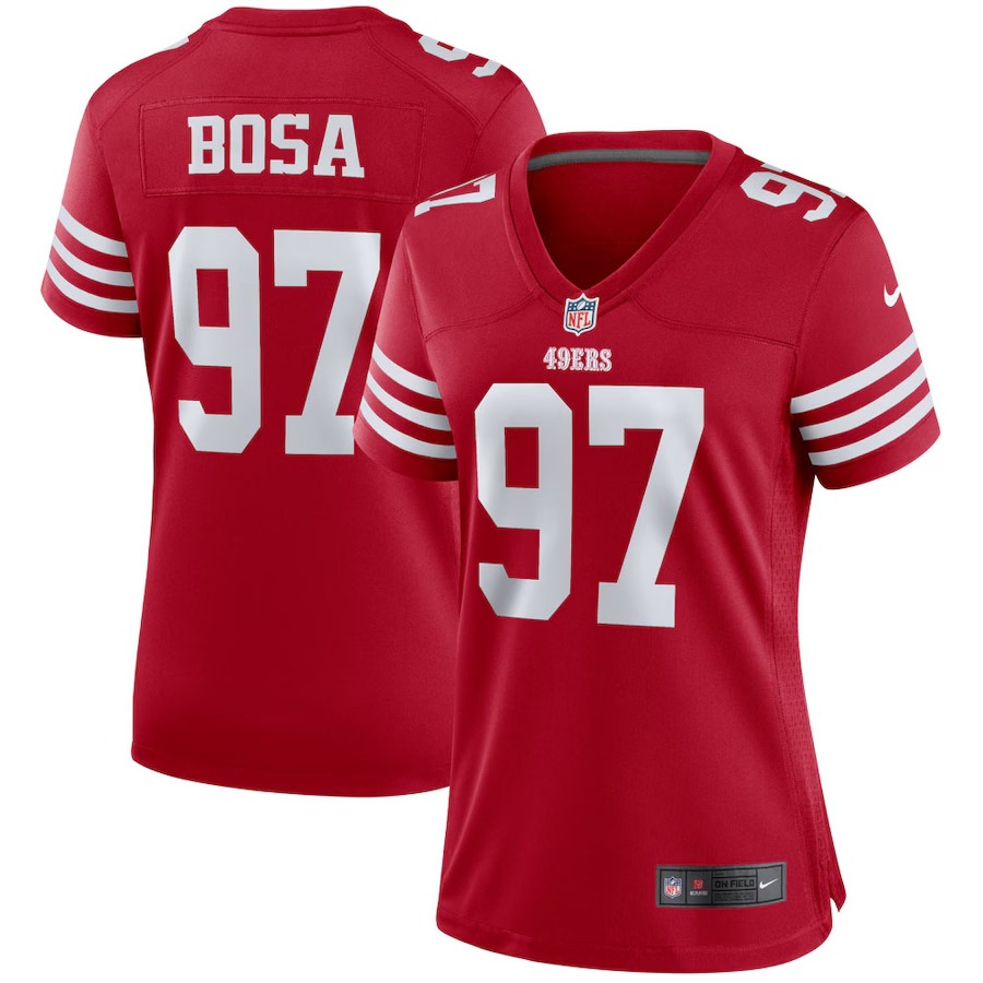Women's San Francisco 49ers Nick Bosa Nike Scarlet Player Jersey - ujerseystore