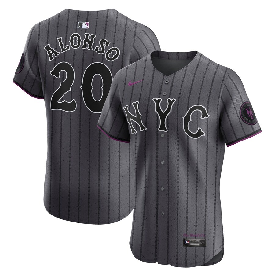 Men's New York Mets Pete Alonso Nike Gray City Connect Elite Jersey - ujerseystore