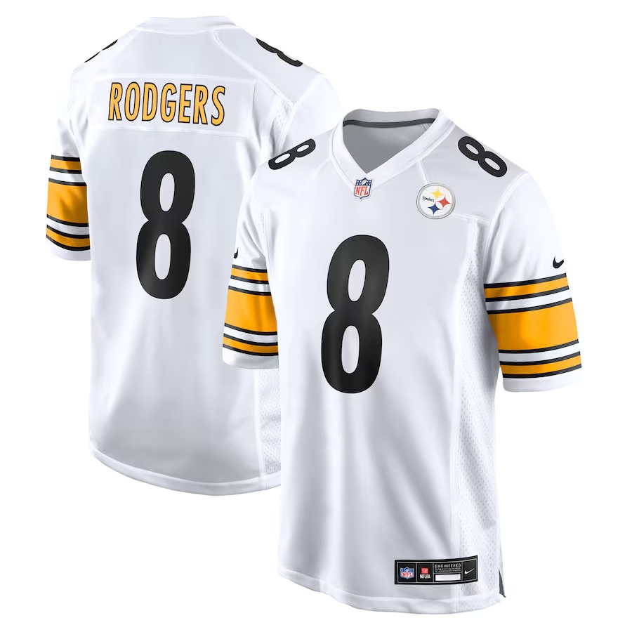 Men's Pittsburgh Steelers Aaron Rodgers Nike White Game Jersey - ujerseystore