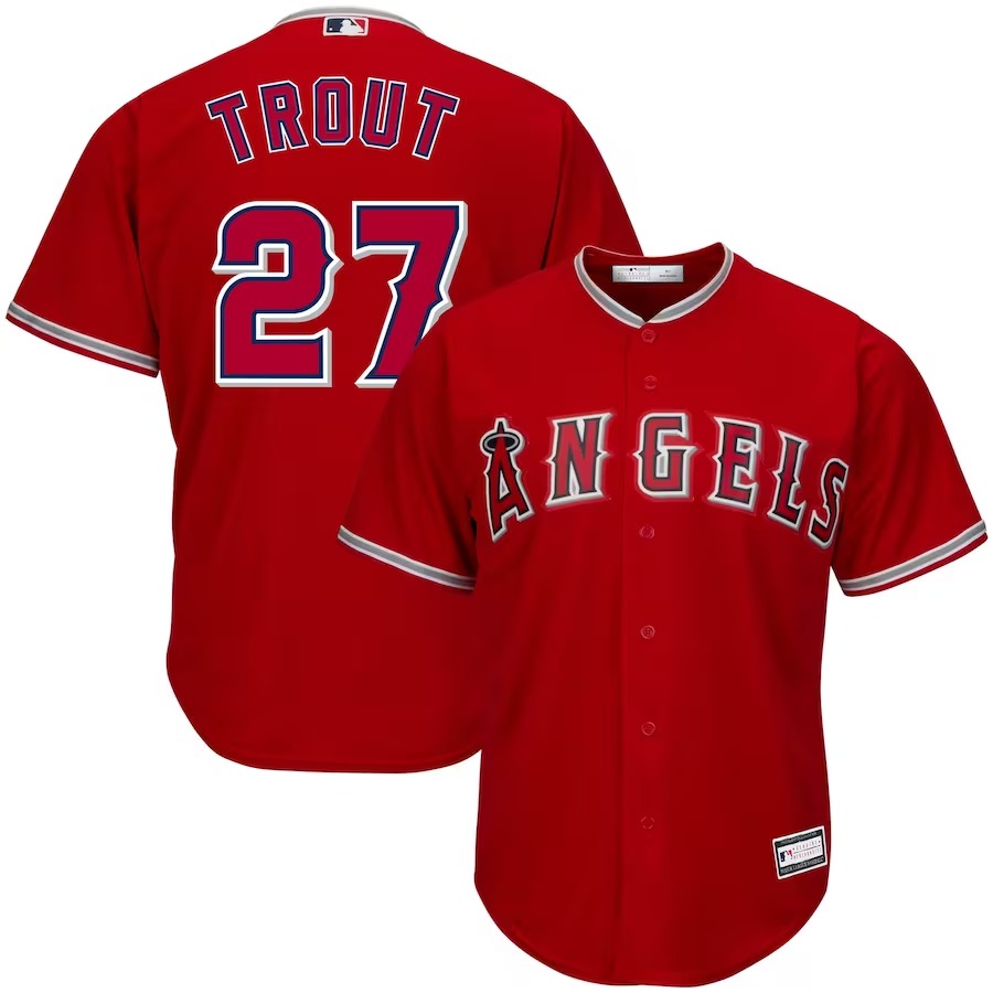 Men's Los Angeles Angels Mike Trout Red Big & Tall Replica Player Jersey - ujerseystore