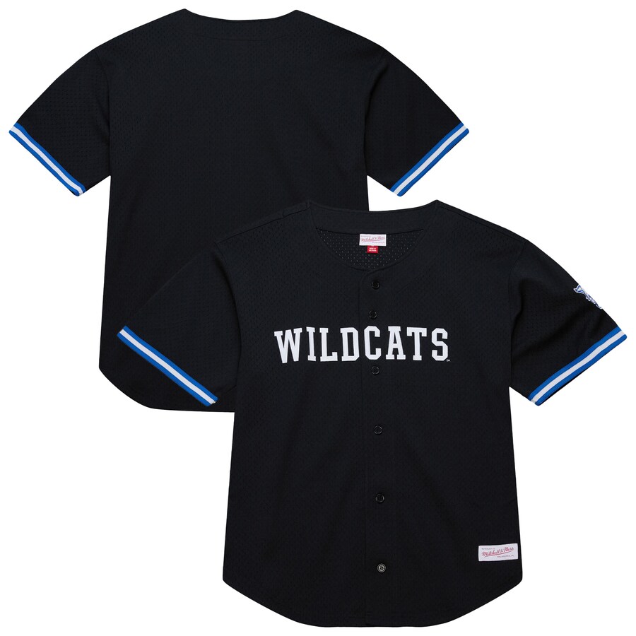 Men's Mitchell & Ness Black Kentucky Wildcats On The Clock Full-Button Fashion Jersey - ujerseystore