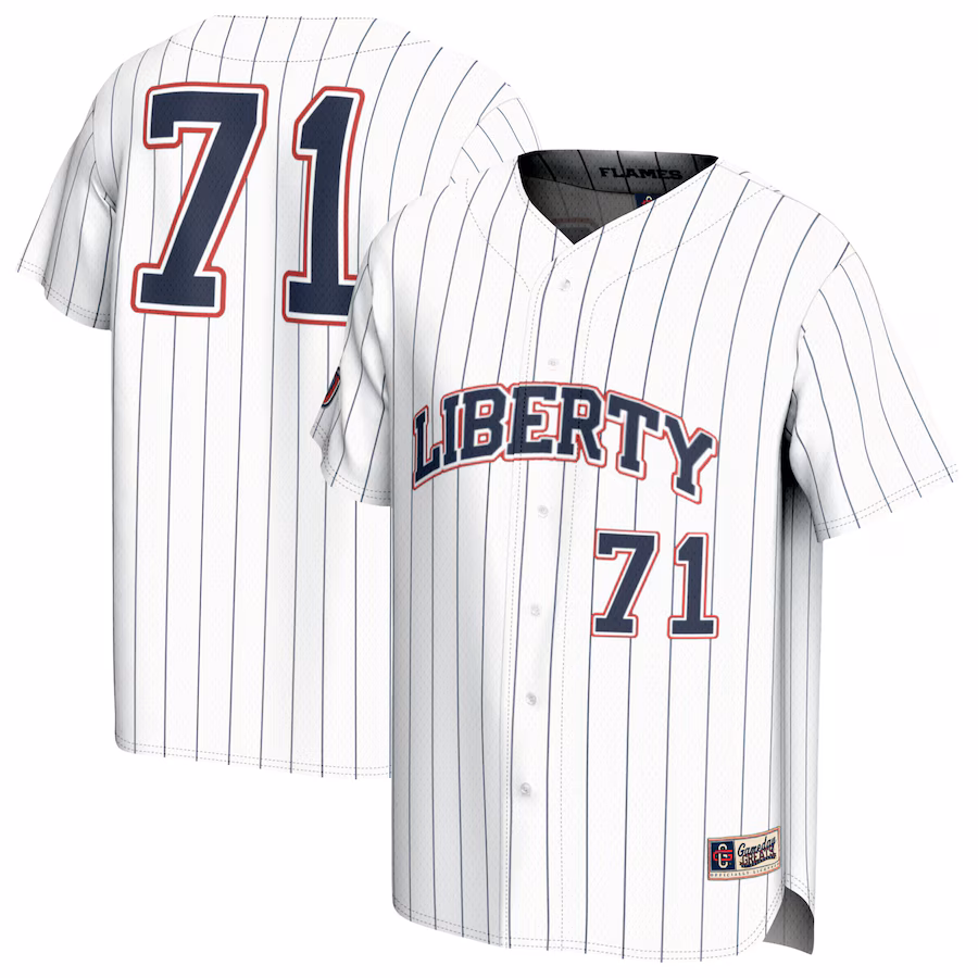 Adult GameDay Greats #71 White Liberty Flames Lightweight Collegiate Baseball Fashion Jersey - ujerseystore