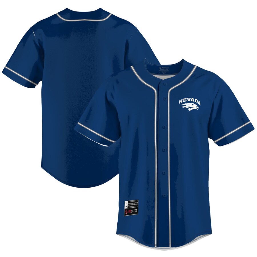 Men's GameDay Greats  Blue Nevada Wolf Pack  Lightweight Baseball Jersey - ujerseystore