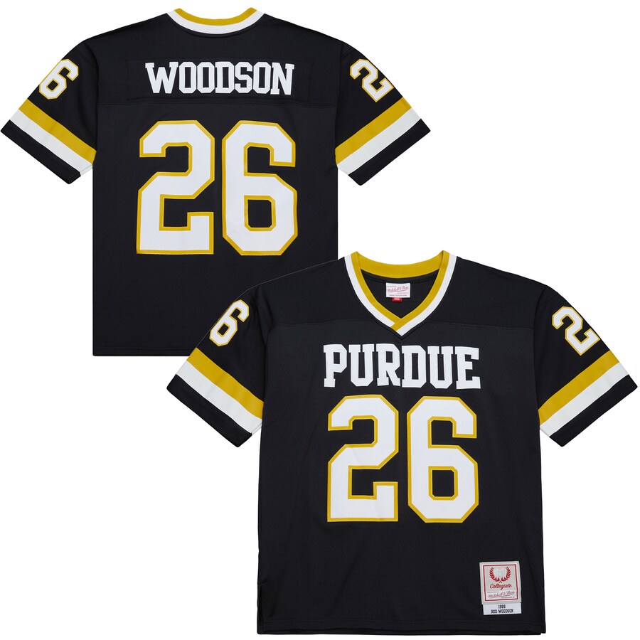 Men's Mitchell & Ness Rod Woodson Black Purdue Boilermakers 1986 College Vault Legacy Jersey - ujerseystore