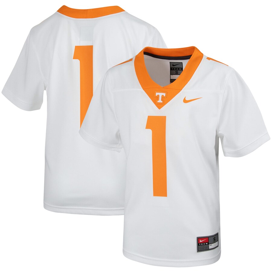 Youth Nike #1 White Tennessee Volunteers Untouchable Football Jersey - ujerseystore