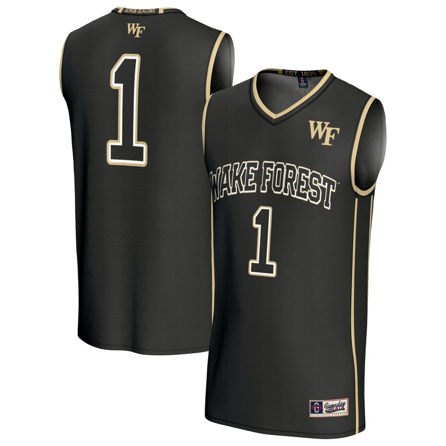 Youth GameDay Greats #1 Black Wake Forest Demon Deacons Lightweight Basketball Fashion Jersey - ujerseystore