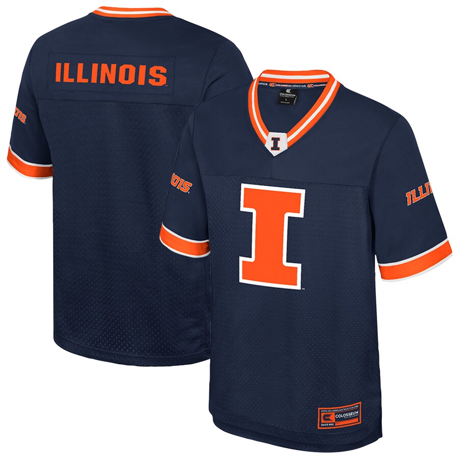 Men's Colosseum  Navy Illinois Fighting Illini Nothing But The Hits Football Jersey - ujerseystore
