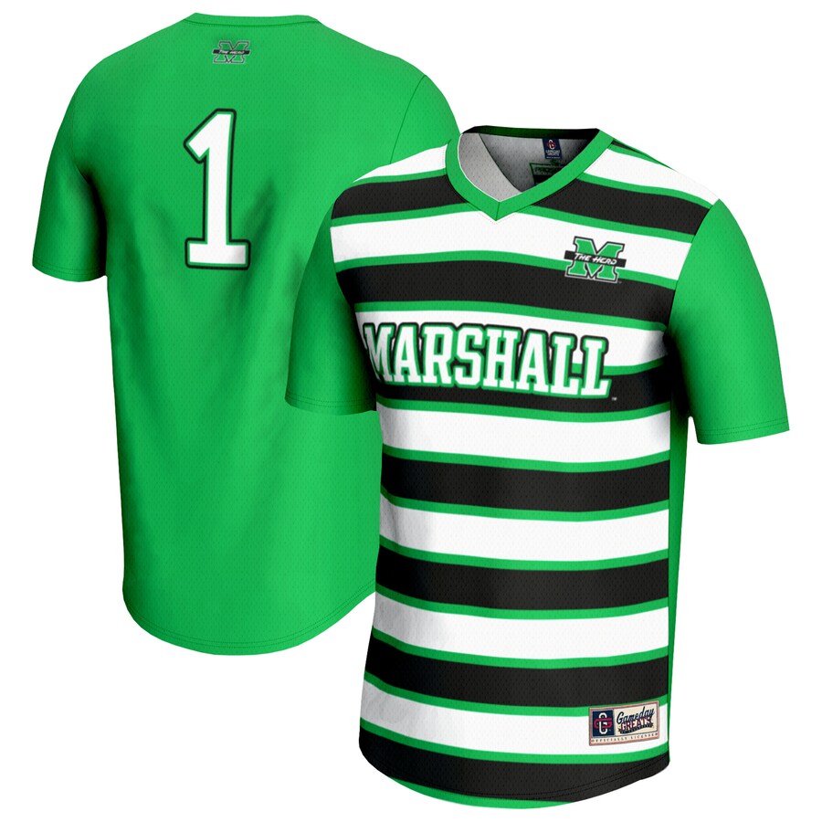 Youth GameDay Greats #1 Kelly Green Marshall Thundering Herd Lightweight Soccer Fashion Jersey - ujerseystore
