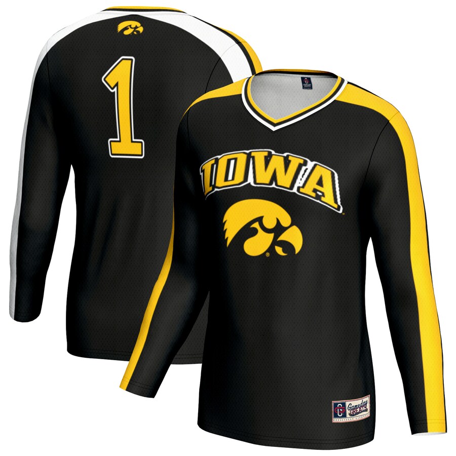Youth GameDay Greats Black Iowa Hawkeyes #1 Lightweight Volleyball Fashion Jersey - ujerseystore