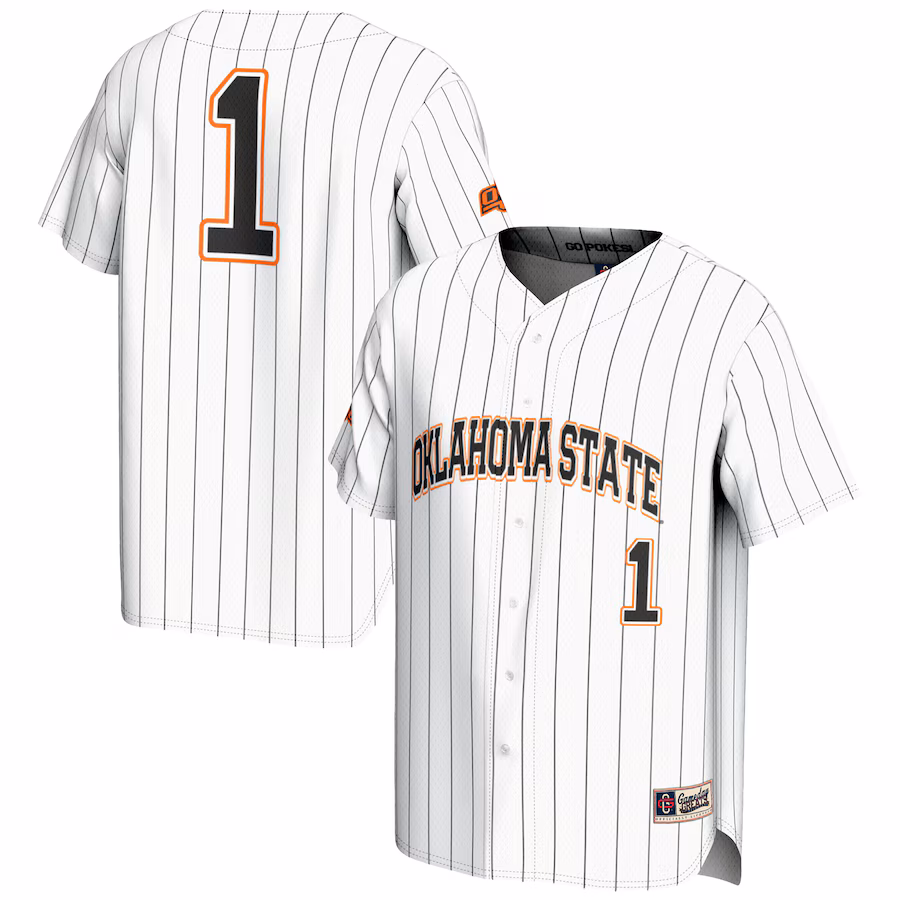 Men's GameDay Greats #1 White Oklahoma State Cowboys Lightweight Baseball Fashion Jersey - ujerseystore