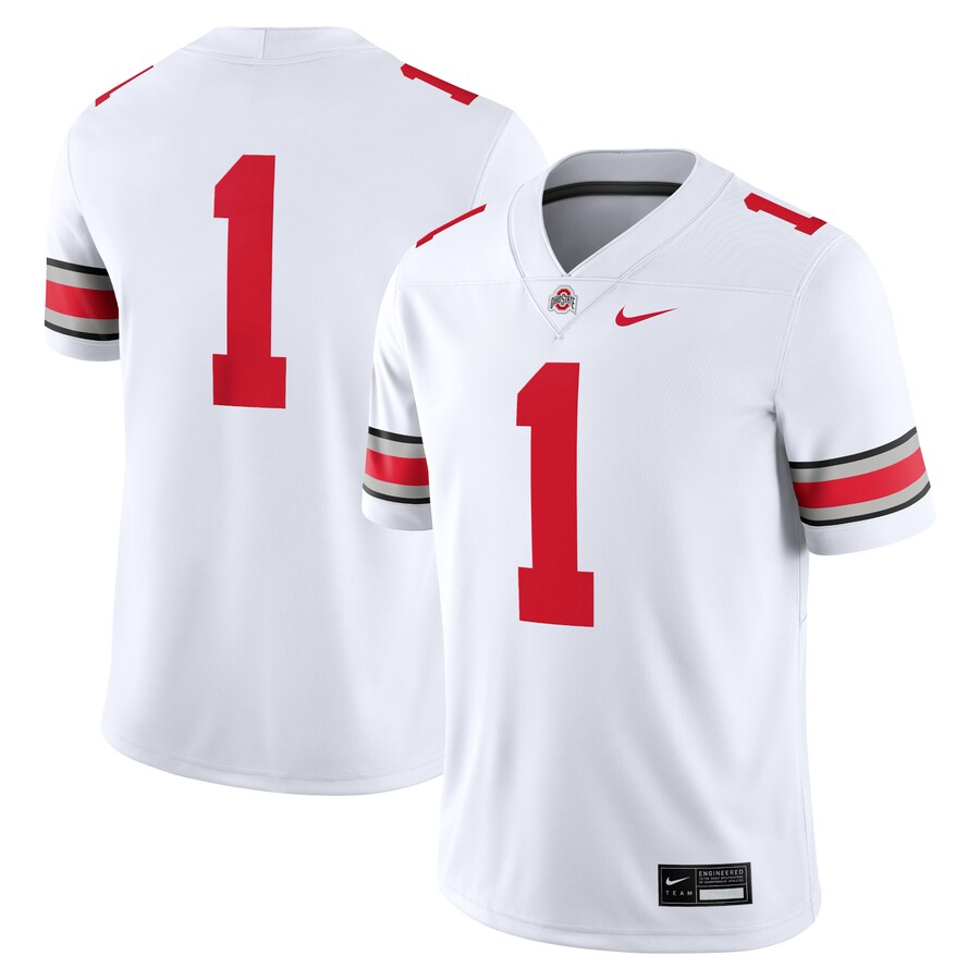 Men's Nike #1 White Ohio State Buckeyes Game Jersey - ujerseystore