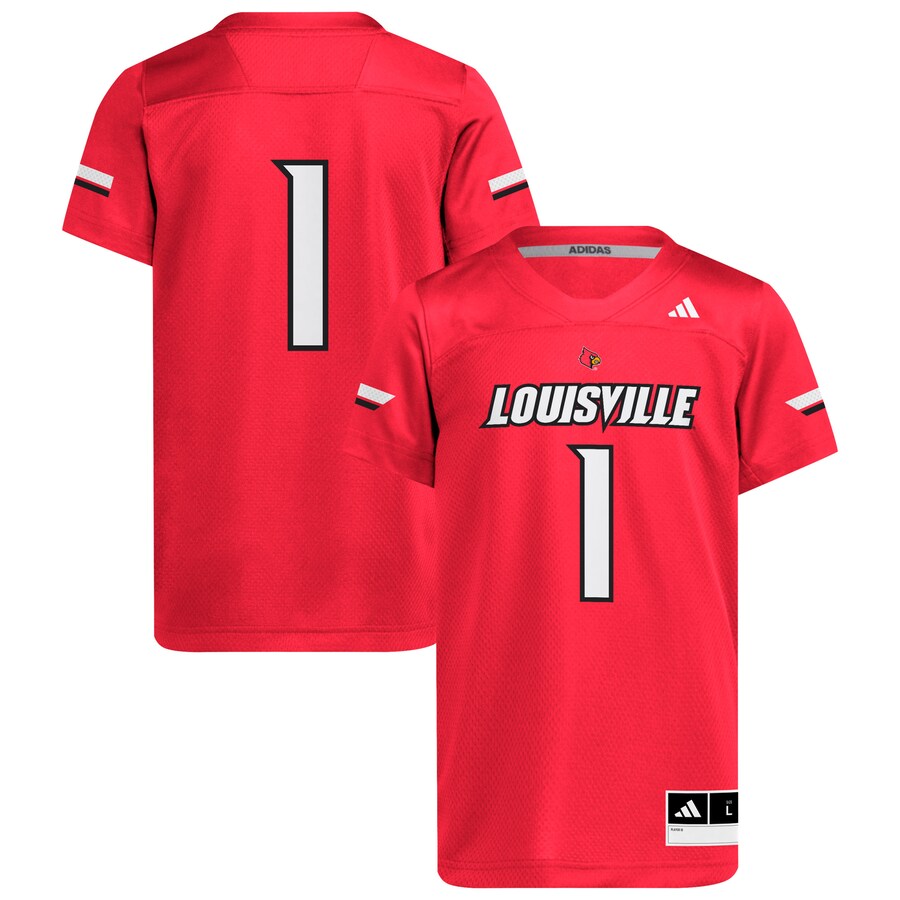 Youth adidas #1 Red Louisville Cardinals Replica Jersey - ujerseystore