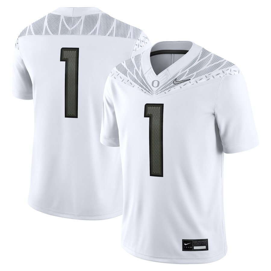 Men's Nike #1 White Oregon Ducks Game Jersey - ujerseystore