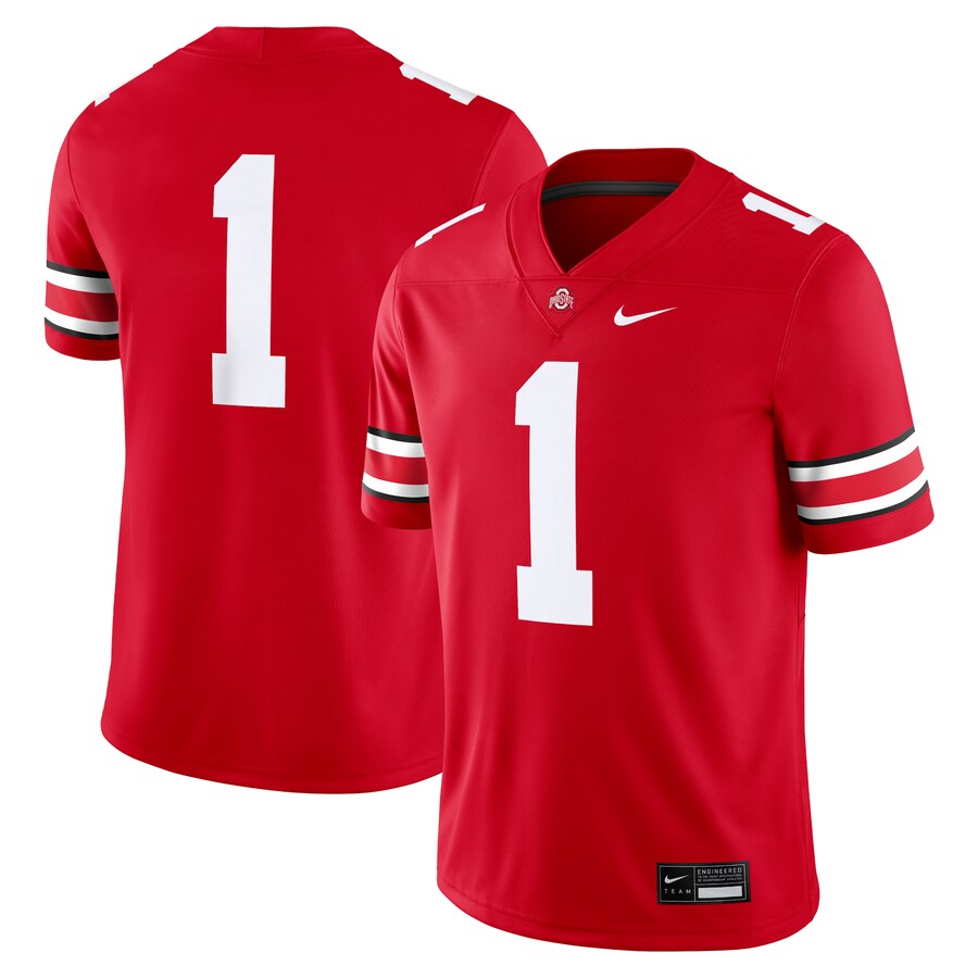 Men's Nike #1 Scarlet Ohio State Buckeyes Game Jersey - ujerseystore