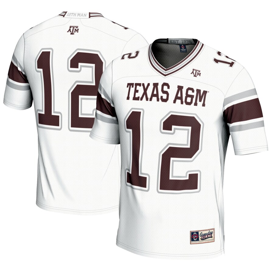 Youth GameDay Greats #12 White Texas A&M Aggies Football Lightweight Fashion Jersey - ujerseystore