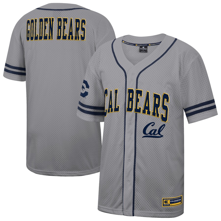 Men's Colosseum Gray Cal Bears Free Spirited Baseball Jersey - ujerseystore
