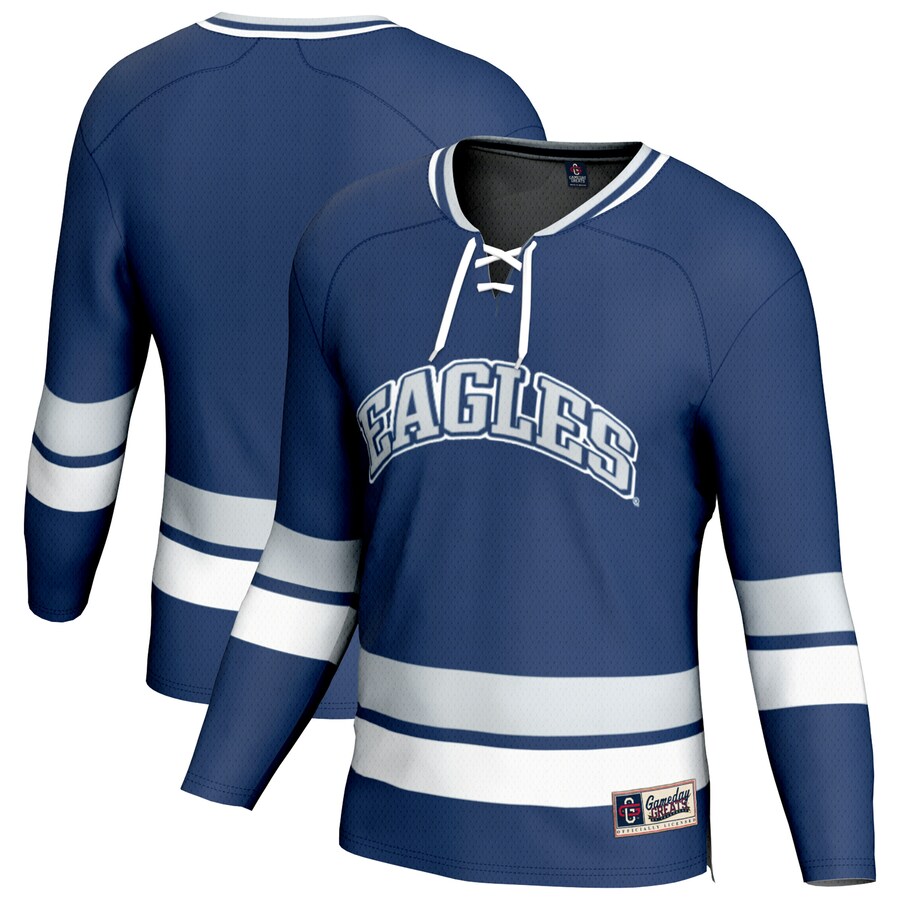 Youth GameDay Greats Blue Emory Eagles Hockey Jersey - ujerseystore