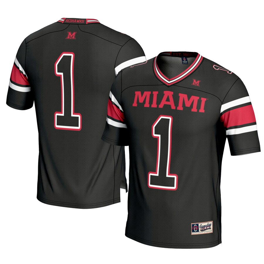 Youth GameDay Greats #1 Black Miami University RedHawks Football Jersey - ujerseystore