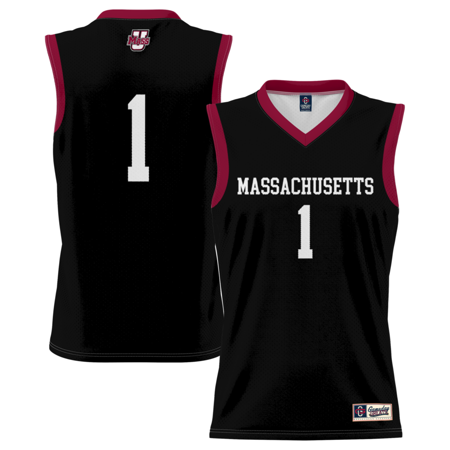 Men's GameDay Greats #1 Black UMass Minutemen Lightweight Basketball Jersey - ujerseystore