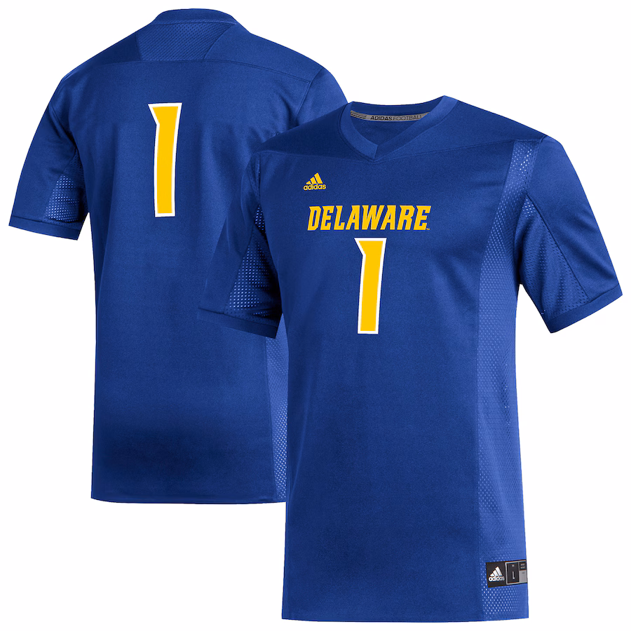 Men's adidas #1 Royal Delaware Fightin' Blue Hens Replica Football Jersey - ujerseystore