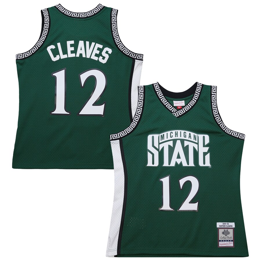 Men's Mitchell & Ness Mateen Cleaves Green Michigan State Spartans 1999/00 Swingman Jersey - ujerseystore