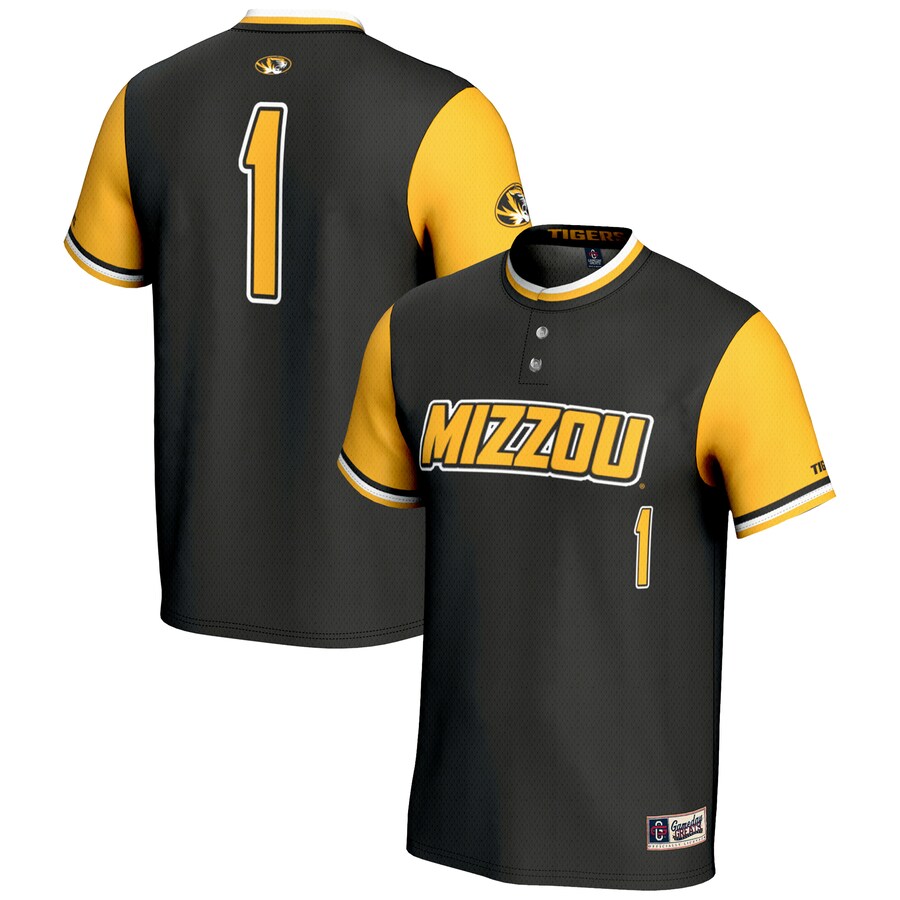 Youth GameDay Greats #1 Black Missouri Tigers Lightweight Softball Jersey - ujerseystore