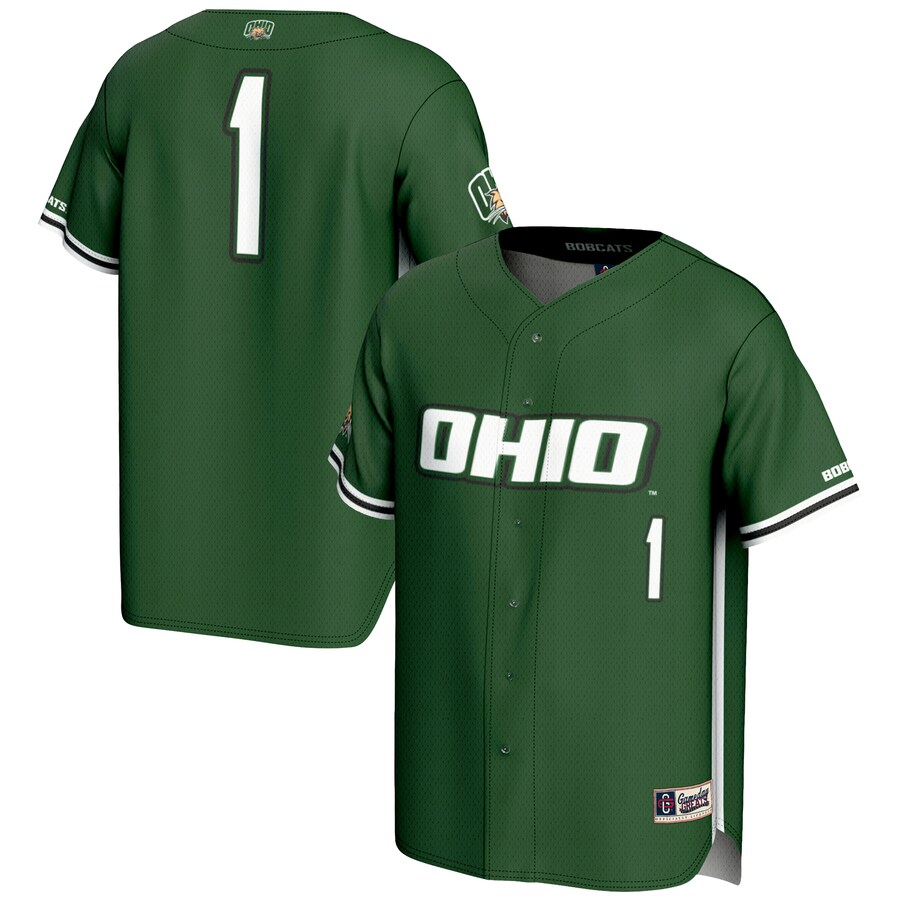 Men's GameDay Greats #1 Green Ohio Bobcats Lightweight Baseball Jersey - ujerseystore