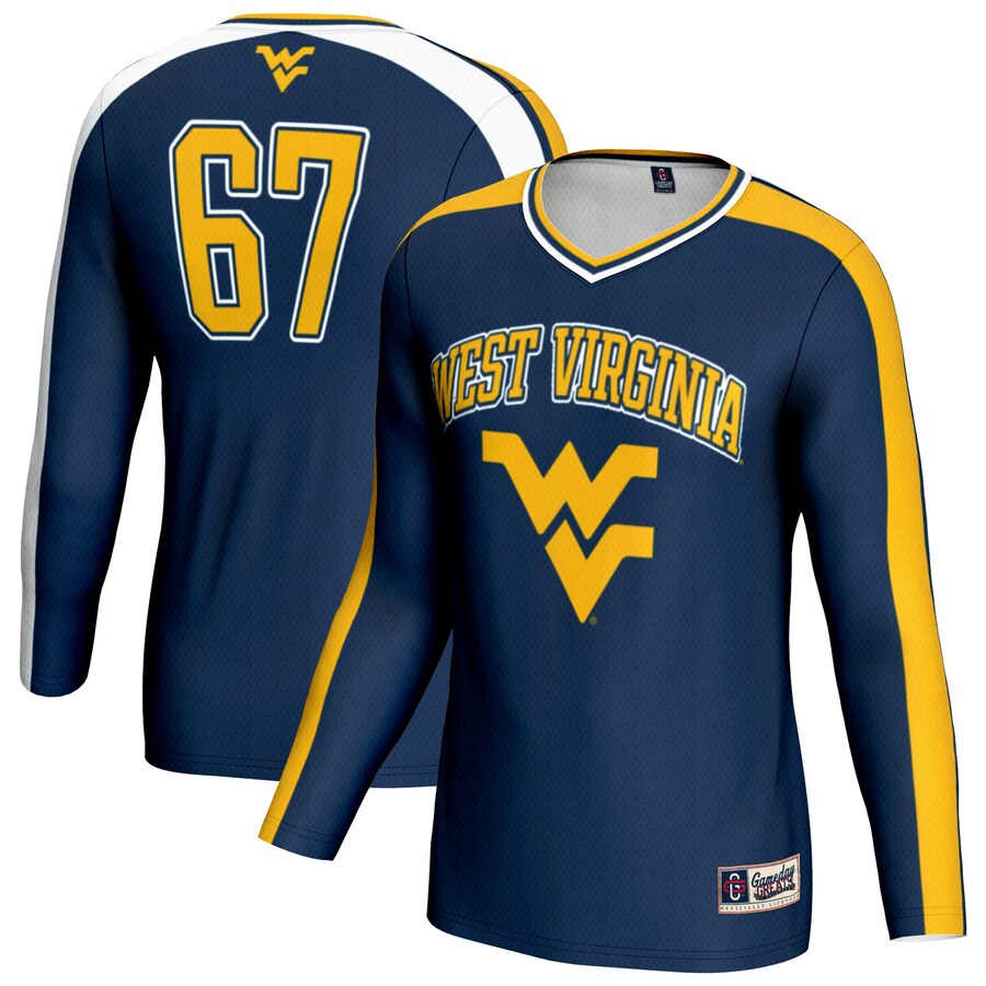 Unisex GameDay Greats Navy West Virginia Mountaineers #67 Lightweight Volleyball Fashion Jersey - ujerseystore