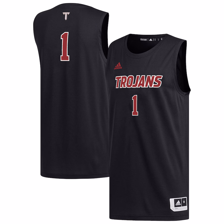 Men's adidas #1 Black Troy University Trojans Replica Basketball Jersey - ujerseystore