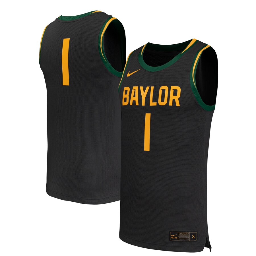 Men's Nike #1 Black Baylor Bears Replica Basketball Jersey - ujerseystore