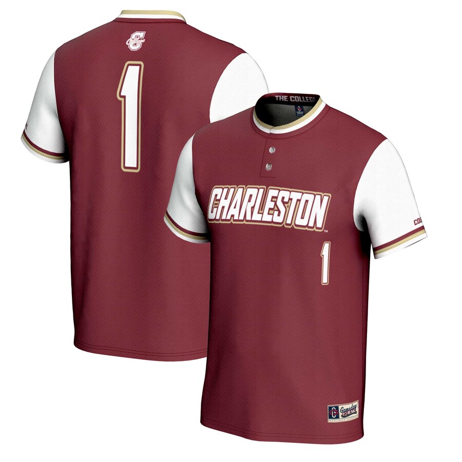 Unisex GameDay Greats #1 Maroon Charleston Cougars Lightweight Softball Jersey - ujerseystore