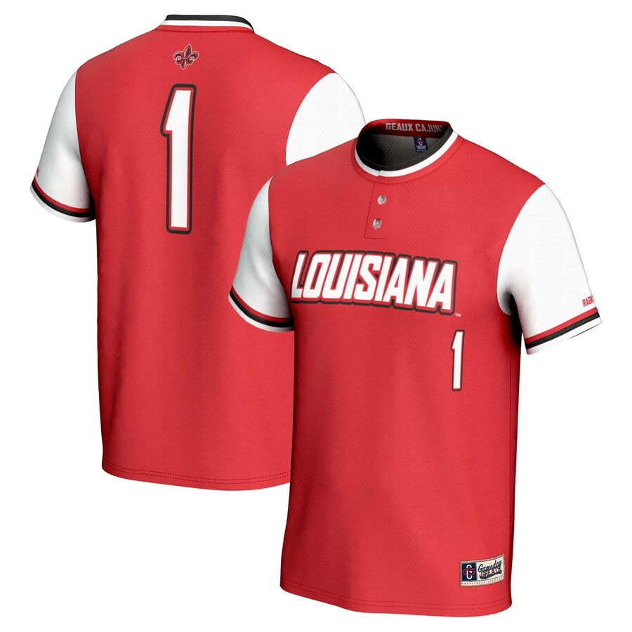 Unisex GameDay Greats #1 Cardinal Louisiana Ragin' Cajuns Lightweight Softball Jersey - ujerseystore