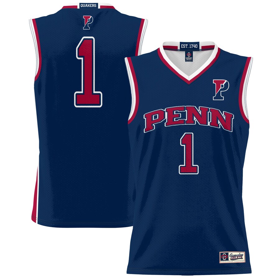 Unisex GameDay Greats #1 Navy Pennsylvania Quakers Lightweight Basketball Jersey - ujerseystore