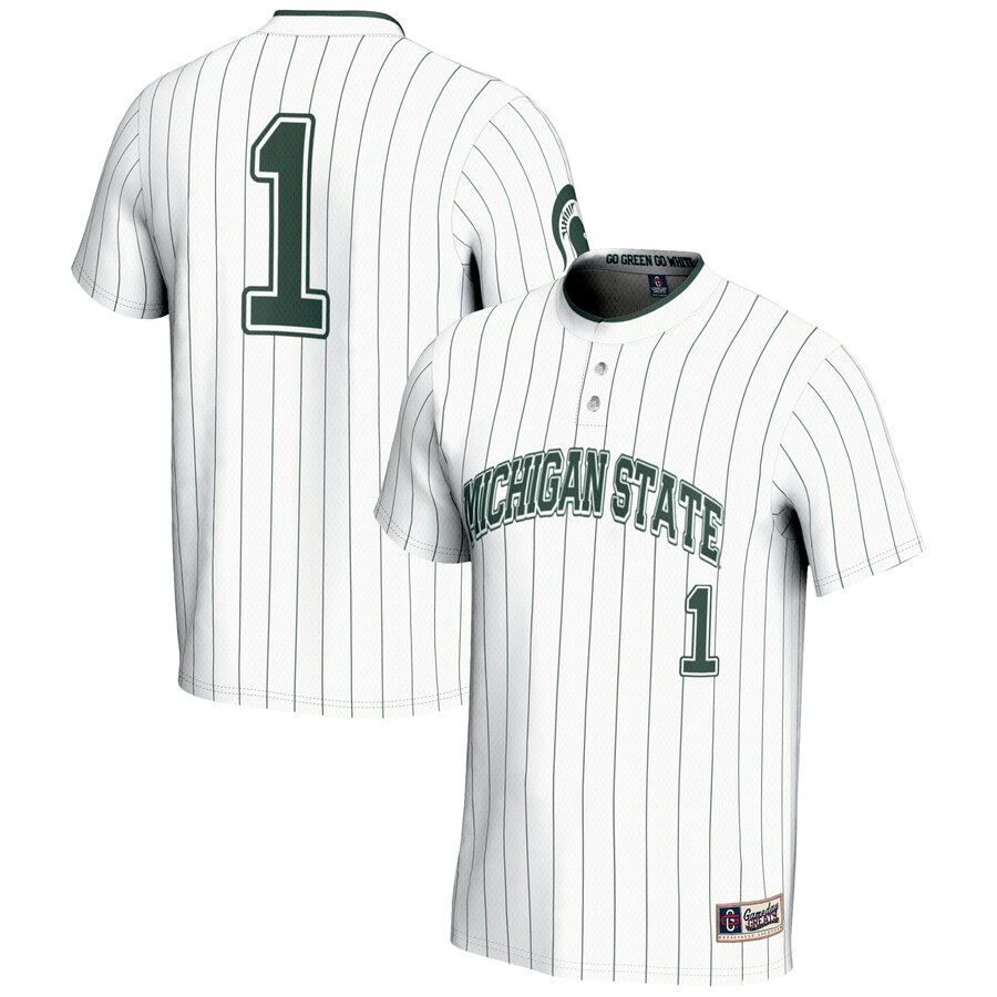 GameDay Greats #1 White Michigan State Spartans Lightweight Softball Jersey - ujerseystore