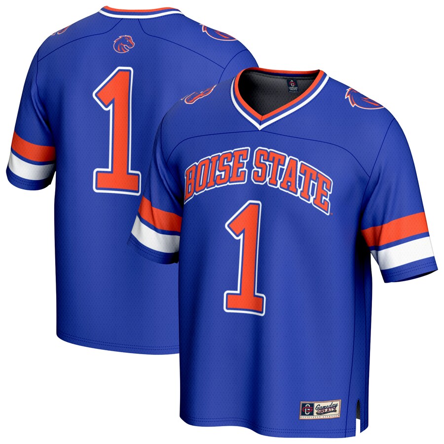 GameDay Greats #1 Royal Boise State Broncos Lightweight Collegiate Football Fashion Jersey - ujerseystore