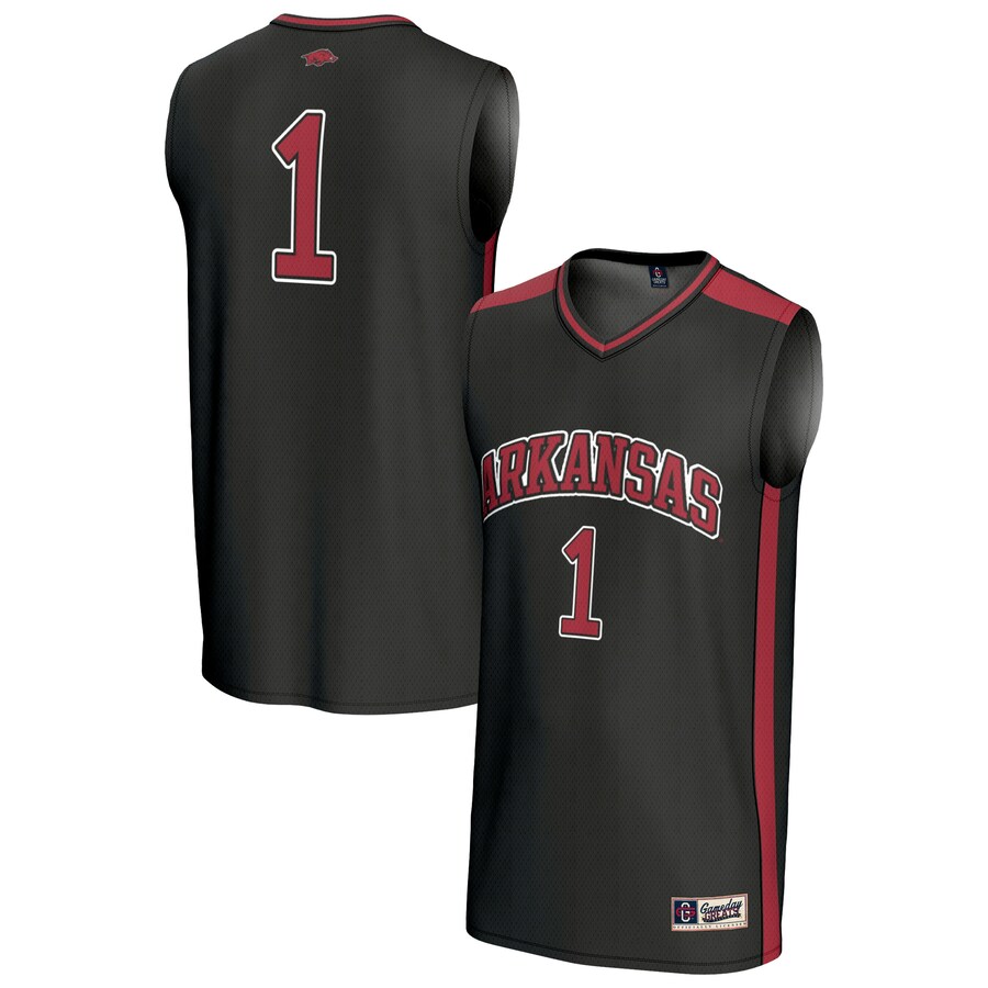 Youth GameDay Greats #1 Black Arkansas Razorbacks Lightweight Basketball Fashion Jersey - ujerseystore