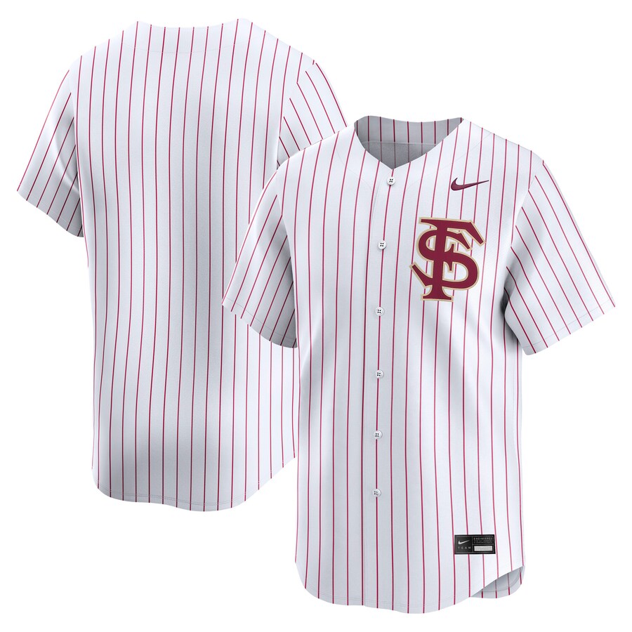 Men's Nike White Pinstripe Florida State Seminoles College Limited Baseball Jersey - ujerseystore