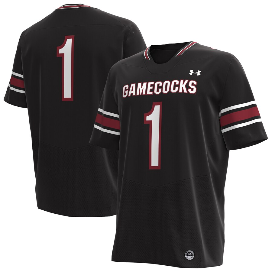 Men's Under Armour #1 Black South Carolina Gamecocks Replica Football Jersey - ujerseystore
