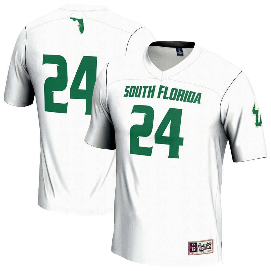 Youth GameDay Greats #24 White South Florida Bulls Lightweight Lacrosse Jersey - ujerseystore