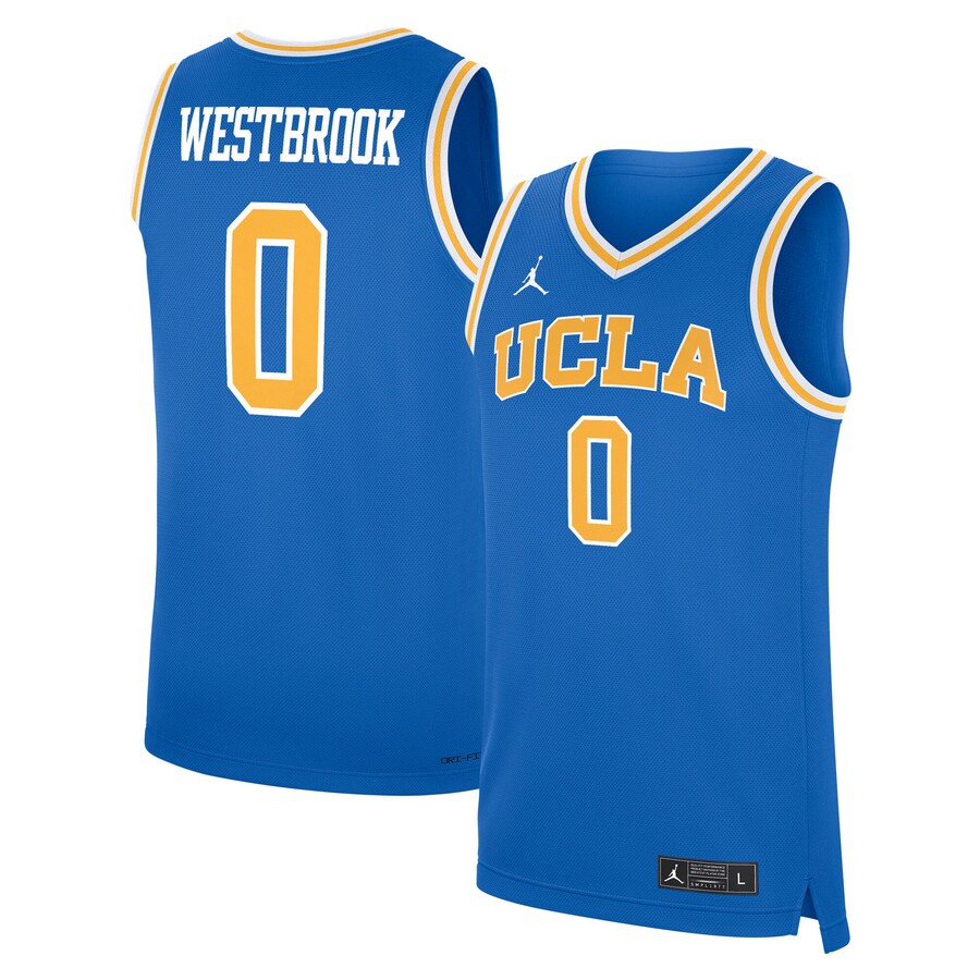 Men's Jordan Brand Russell Westbrook Blue UCLA Bruins Performance Replica Basketball Jersey - ujerseystore