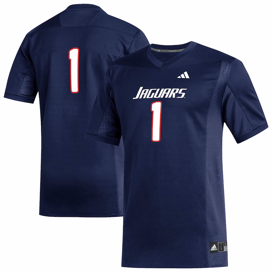 Men's adidas #1 Navy South Alabama Jaguars Replica Football Jersey - ujerseystore