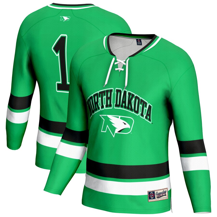 Youth GameDay Greats Kelly Green North Dakota Lightweight Fashion Men's Hockey Jersey - ujerseystore