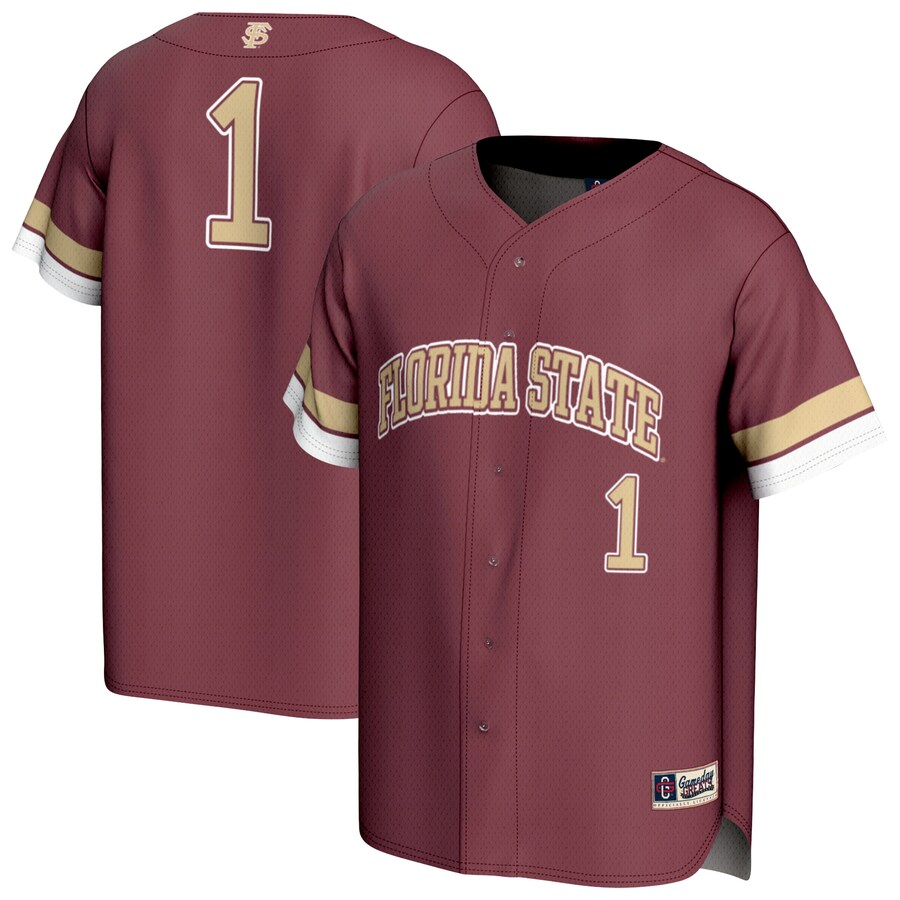Unisex GameDay Greats #1 Garnet Florida State Seminoles Lightweight Collegiate Baseball Fashion Jersey - ujerseystore