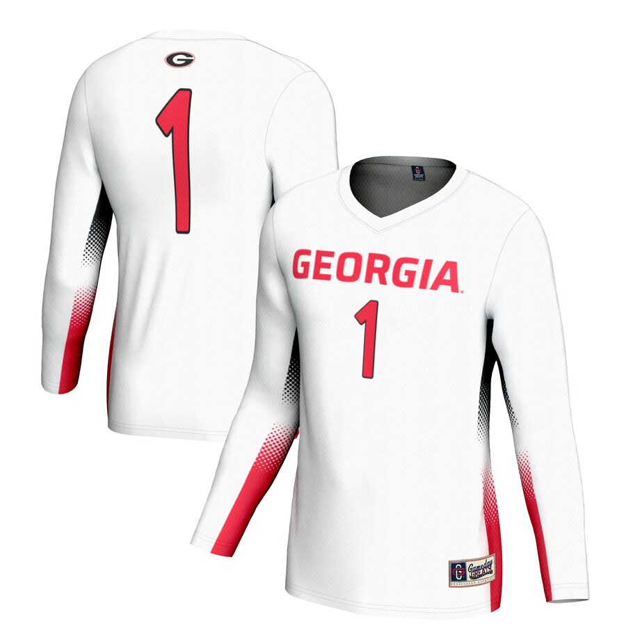 Unisex GameDay Greats #1 White Georgia Bulldogs Lightweight Volleyball Jersey - ujerseystore